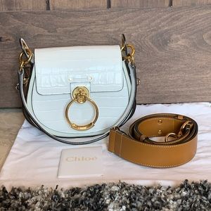 Chloe Small Tess Croc Embossed Calfskin Bag